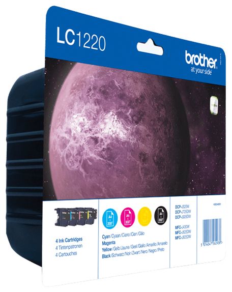 originale Druckerpatronen Schwarz, Cyan, Magenta, Gelb 300 Seiten LC-1220VALBPDR 
