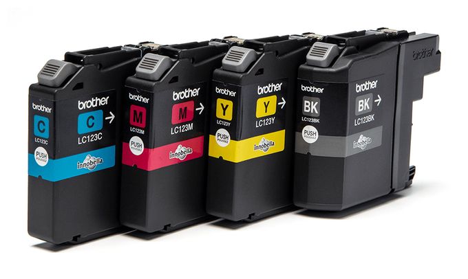 originale Druckerpatronen Schwarz, Cyan, Magenta, Gelb 600 Seiten LC-123VALBP 