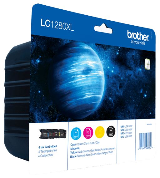 originale Druckerpatronen Schwarz, Cyan, Magenta, Gelb 2400 Seiten LC-1280XLVALBPDR 