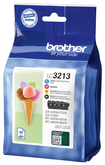 originale Druckerpatronen Schwarz, Cyan, Magenta, Gelb 400 Seiten LC-3213VALDR 