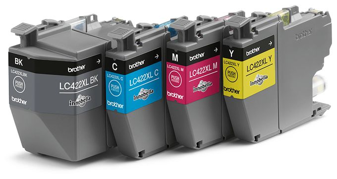 originale Druckerpatronen Schwarz, Cyan, Magenta, Gelb 3000 Seiten LC-422XLVAL 