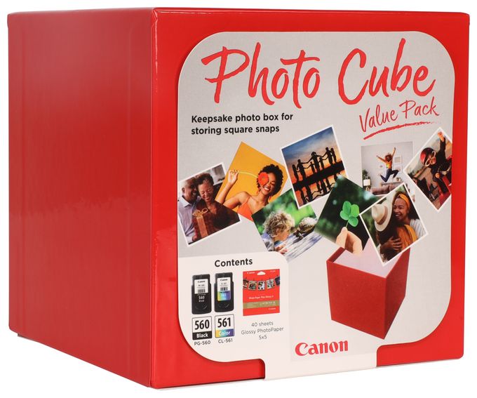 originale Druckerpatronen Schwarz, Cyan, Magenta, Gelb PG-560/CL-561 Photo Cube Value Pack 