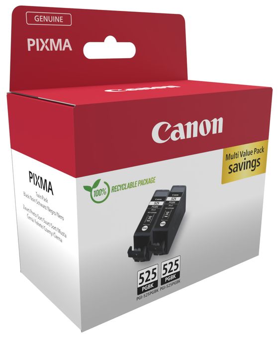 originale Druckerpatronen Schwarz 682 Seiten PGI-525BK Twin Pack 