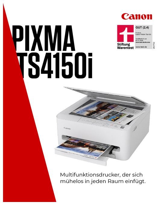 All in One A4 Tintenstrahl Drucker 1200 x 1200 DPI Pixma TS4150i 