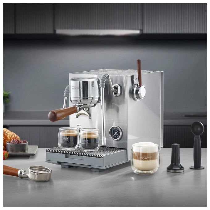 Siebträger Kaffeemaschine 19 bar 3000 W  1825 Espresso Gourmet Advanced (Silber) 