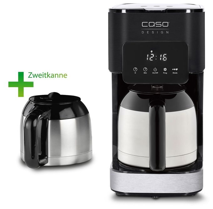 10 Tassen Filterkaffeemaschine 1,2 l  1845 Coffee Taste&Style Duo Thermo (Schwarz, Edelstahl) 
