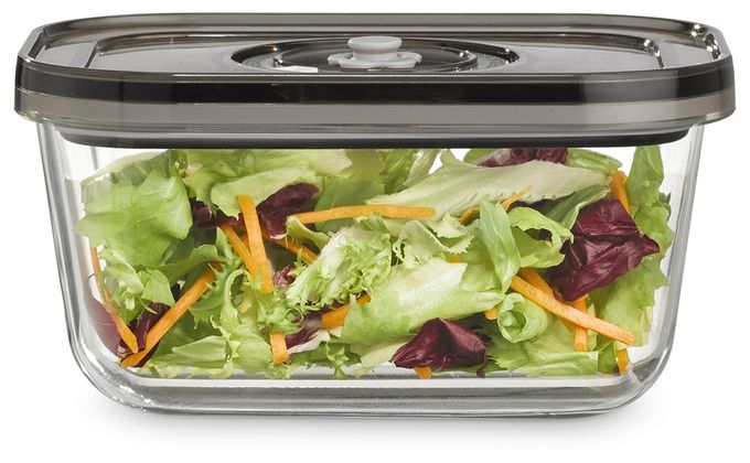 Container Rechteckig Glas, Kunststoff  VacuBoxx Eco-Duo S (Grau, Transparent) 