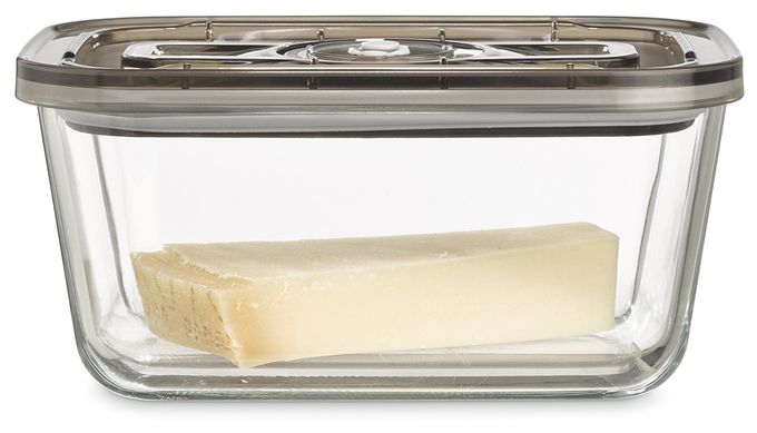 Container Rechteckig 1,5 l Glas  VacuBoxx Eco L (Grau, Transparent) 