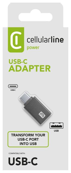 Stecker USB C auf USB A Buchse  Adapter (Schwarz) 