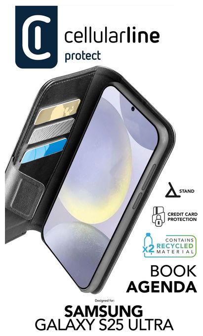Folio für Samsung Galaxy S25 Ultra  Book Agenda 2 Case (Schwarz) 
