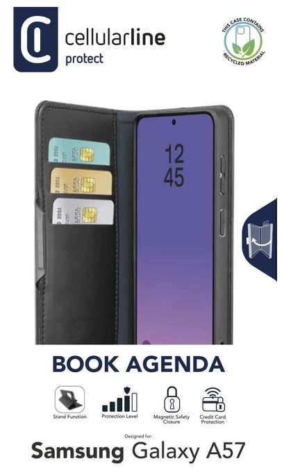 Folio für Samsung Galaxy A57  Book Agenda 2 (Schwarz) 