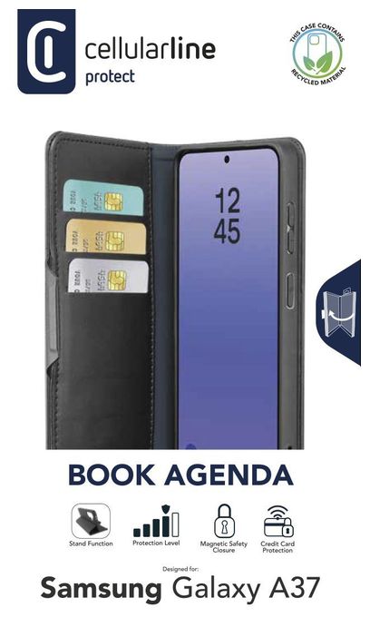 Folio für Samsung Galaxy A37  Book Agenda 2 (Schwarz) 