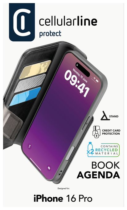 Folio für Apple iPhone 16 Pro  Book Agenda (Schwarz) 