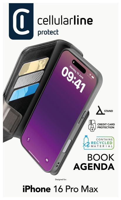 Folio für Apple iPhone 16 Pro Max  Book Agenda (Schwarz) 