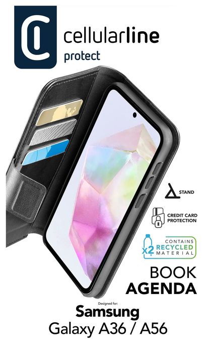 Folio für Samsung Galaxy A36, Galaxy A56  Book Agenda (Schwarz) 