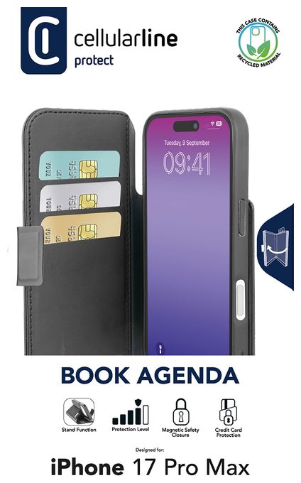 Folio für Apple iPhone 17 Pro Max  Book Agenda (Schwarz) 