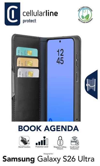 Folio für Samsung Galaxy S26 Ultra  Book Agenda (Schwarz) 
