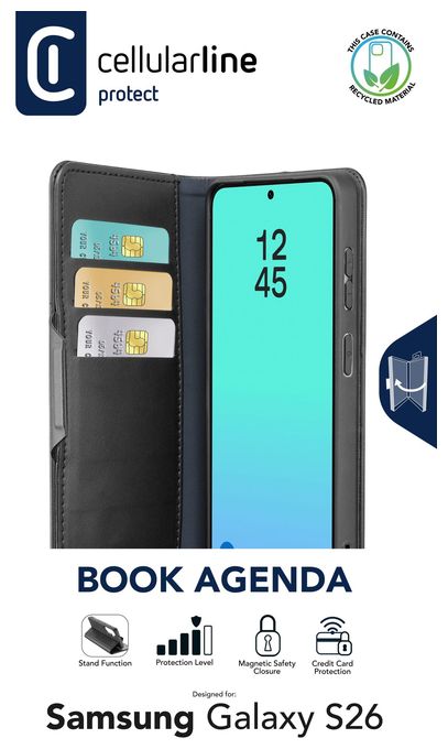 Folio für Samsung Galaxy S26  Book Agenda (Schwarz) 