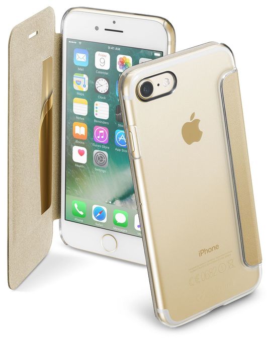 Folio für Apple iPhone 7  Clear Book (Gold, Transparent) 