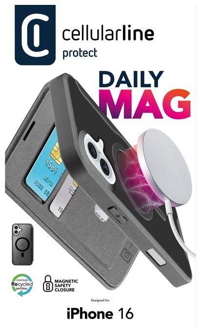 Folio für Apple iPhone 16  Daily Mag (Schwarz) 
