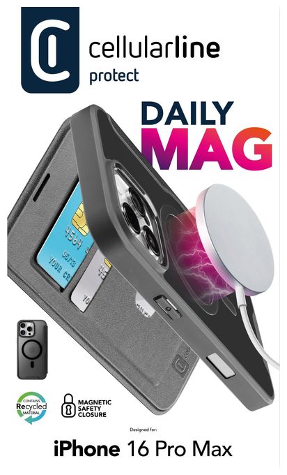Folio für Apple iPhone 16 Pro Max  Daily Mag (Schwarz) 