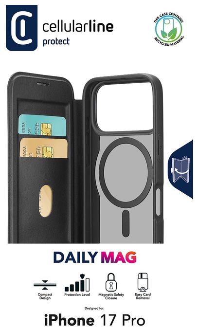 Folio für Apple iPhone 17 Pro  Daily Mag (Schwarz) 