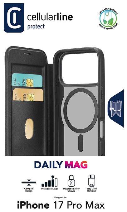 Folio für Apple iPhone 17 Pro Max  Daily Mag (Schwarz) 