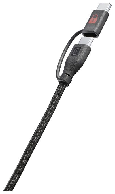 Stecker Rundkabel USB C auf USB C bis 60 W 1,5 m  Data Security Cable (Schwarz) 