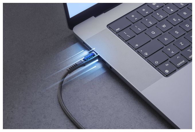 Stecker USB C auf USB C bis 100 W 2 m  Display Cable (Schwarz) 