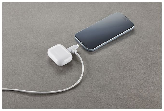 Stecker Lightning auf USB C Abgewinkelt 1,5 m  Dual Cable (Weiß) 
