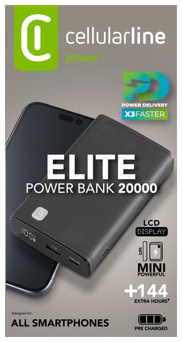 20000 mAh Powerbank USB Typ-C  Elite (Schwarz) 