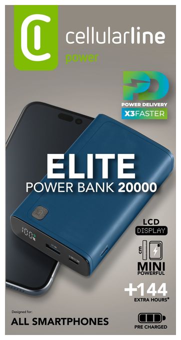 20000 mAh Powerbank USB Typ-C  Elite (Blau) 