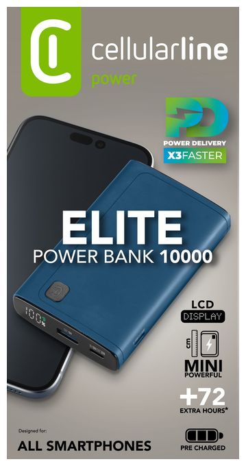 10000 mAh Powerbank USB Typ-C  Elite (Blau) 