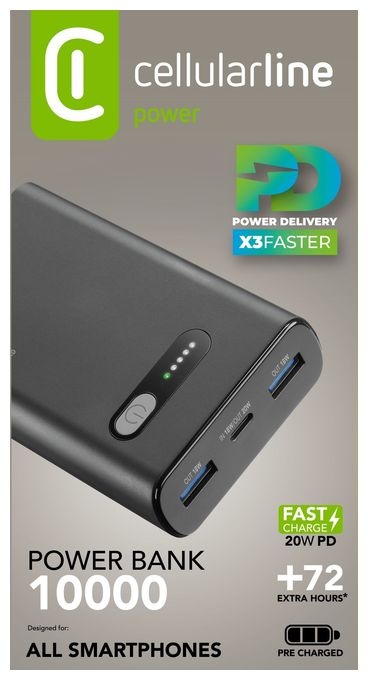 10000 mAh Powerbank USB Typ-C  Fast (Schwarz) 