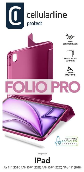 Folio aus Kunstleder für Apple iPad Air 10.9" (2022), iPad Air 10.9'' (2020), iPad Pro 11'' (2018) bis 27,9 cm (11") (Pink) Folio 