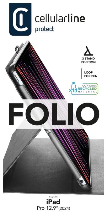Folio aus Kunstleder für Apple iPad Pro 12.9" bis 32,8 cm (12.9") (Schwarz) Folio 