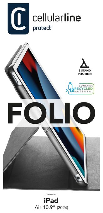 Folio aus Kunstleder für Apple iPad Air 10.9" (2022), iPad Air 10.9'' (2020), iPad Pro 11'' (2018), iPad Air 11'' (2024) bis 27,9 cm (11") (Schwarz) Folio Pro 