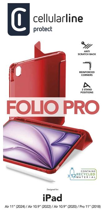 Folio aus Kunstleder für Apple IPAD AIR 10.9" (2020) IPAD AIR 10.9'' (2022) IPAD AIR 11" (2024) IPAD PRO 11" (2018) bis 27,9 cm (11") (Rot) Folio Pro 