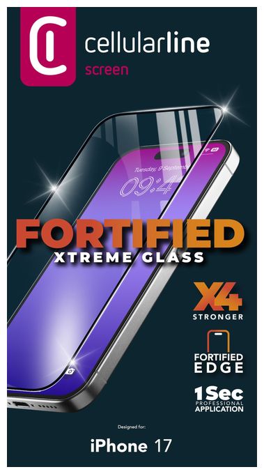 Klare Bildschirmschutzfolie gehärtetes Glas für  Apple iPhone 17 Abnutzungsresistent, Tropfsicher, Schlagfest, Kratzresistent, Schockresistent Fortified Xtreme Glass 