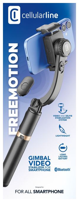 70 mm Universal  Freemotion Video-Stabilisator-Gimbal für Smartphones (Schwarz) 