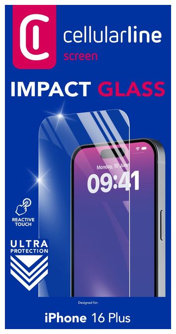 Klare Bildschirmschutzfolie gehärtetes Glas 9H für  Apple iPhone 16 Plus Kratzresistent, Schockresistent Impact Glass 