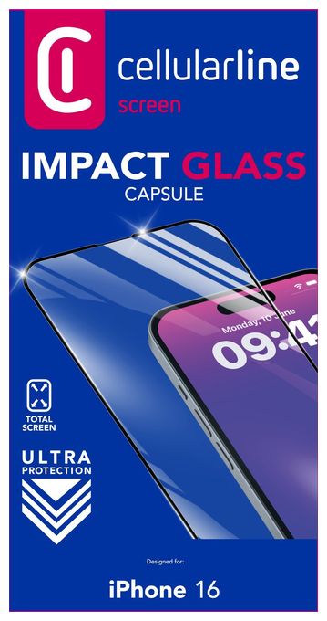 Klare Bildschirmschutzfolie gehärtetes Glas 9H für  Apple iPhone 16 Stoßfest, Splitterfrei, Schockresistent Impact Glass Capsule 