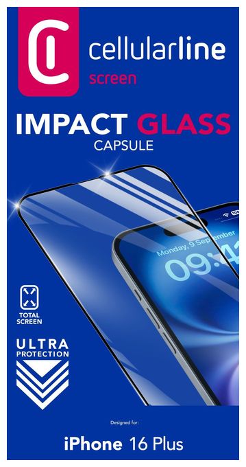 Klare Bildschirmschutzfolie gehärtetes Glas 9H für  Apple iPhone 16 Plus Stoßfest, Splitterfrei, Schockresistent Impact Glass Capsule 