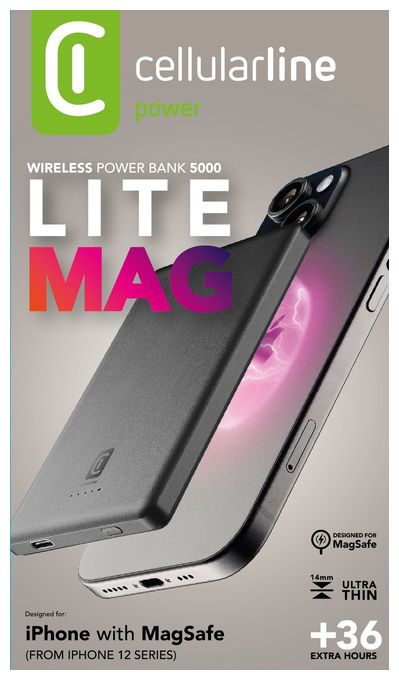 5000 mAh Powerbank USB Typ-C Kabelloses Laden  Mag Lite (Grau) 