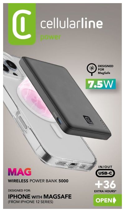 5000 mAh Powerbank USB Typ-C Kabelloses Laden  Magsafe (Schwarz) 