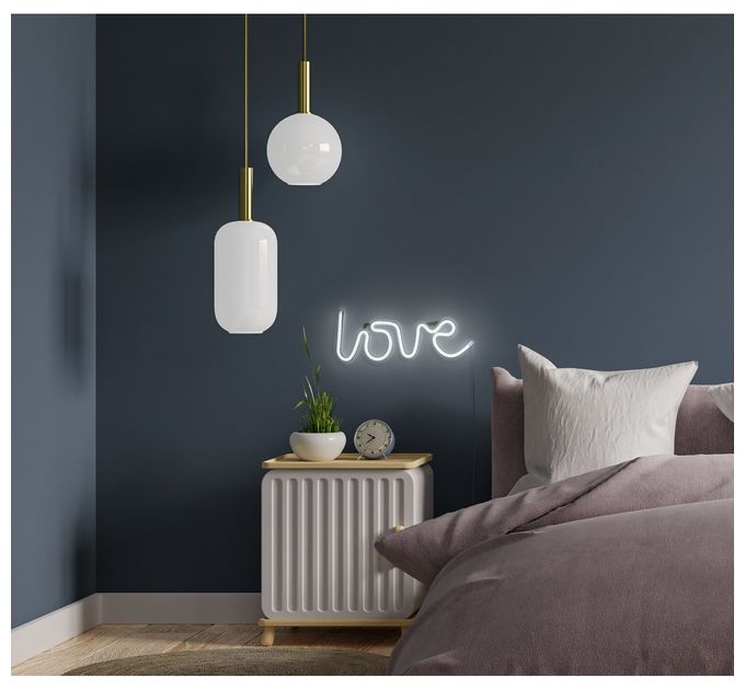 LED Weiß USB Neon Wall Light Love 