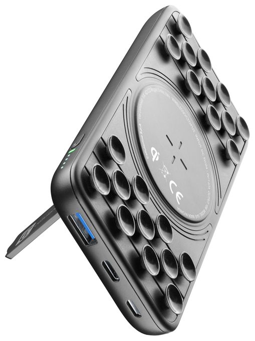 10000 mAh Powerbank USB Typ-C Kabelloses Laden  Octopus Wireless (Schwarz) 