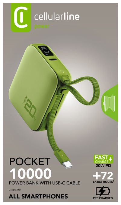 10000 mAh Powerbank USB Typ-C  Pocket (Grün) 