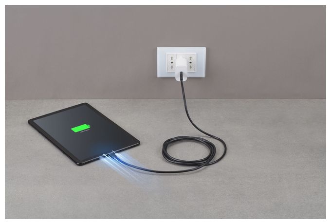 Stecker USB C auf USB C bis 100 W 2 m  Power Data Cable (Schwarz) 