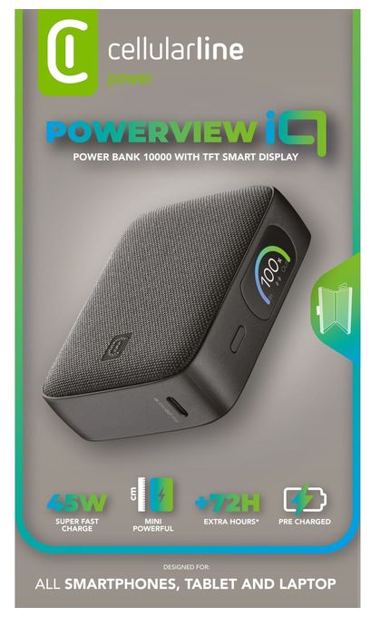 10000 mAh Powerbank USB Typ-C  PowerView IQ (Schwarz) 